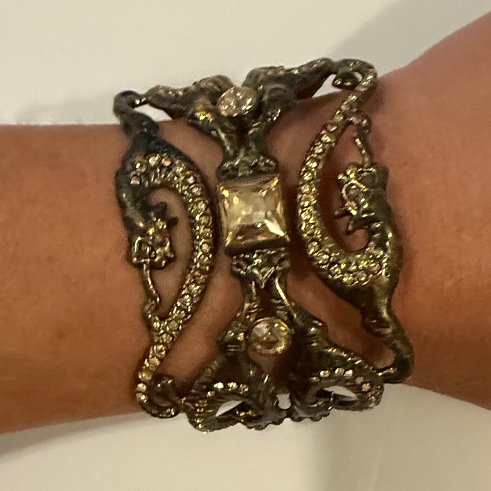 Virgins Saints & Angels Antique Gold Dragon Bracelet